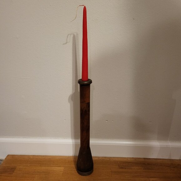 2 - Antique Wood Metal Textile Industrial Beehive Candle Spool Bobbin Spindles - Picture 4 of 14